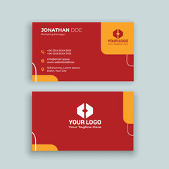 Red business card design template
