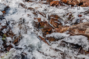 Frozen Stream on a February Afternoon, Pennsylvania USA, Pennsylvania