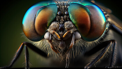 macro of a fly usig ai