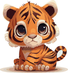 Naklejka premium Super cute baby tiger