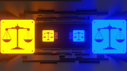 Naklejka premium Zodiac Neon Background 3d render
