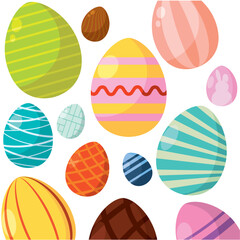 Seamless pattern background with easter egg icons Vector
