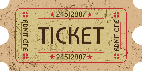 admit one tickets - obrazy, fototapety, plakaty