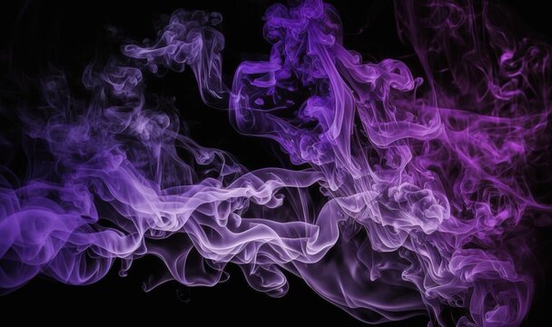  purple and pink smoke is shown in this image of smoke on a black background with a black background and a black background with a purple smoke.  generative ai