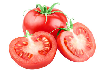 Delicious red tomatoes cut out