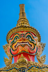  Red Guardian Statue Grand Palace Bangkok Thailand