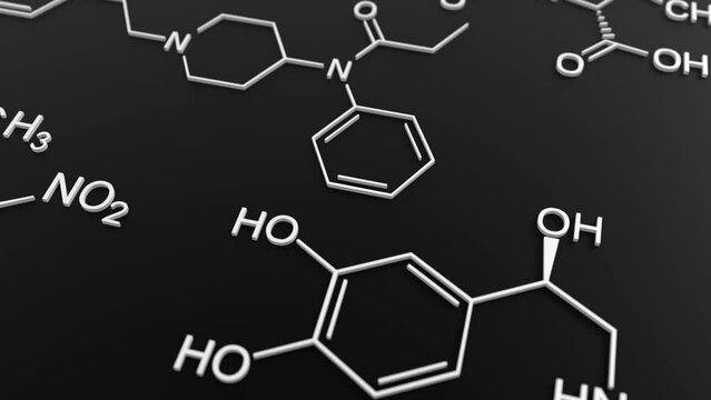 organic chemistry structure formula 3d representation, can be used to represent science, pharmacy, antioxidant or biotechnology