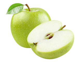 Delicious green apples cut out
