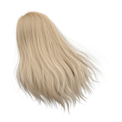 3d rendering straight hair isolated blonde