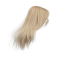 3d rendering straight hair isolated blonde - obrazy, fototapety, plakaty