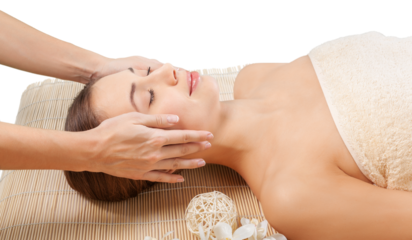 Young attractive woman getting spa massage