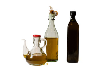 Virgin olive oil in different containers