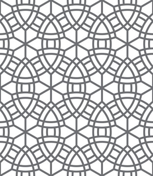 Girih seamless pattern.Seamless geometric pattern. Vector decorative ornamental pattern. Morocco Traditional Islamic Design. Mosque decoration element. Abstract background.