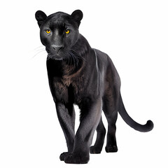 A black panther isolated on white background, generative AI digital art. - 574054045