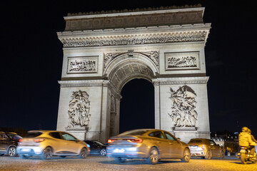 Fototapeta na wymiar The Victory Gate in Paris. Arc de Triomphe and Champs Elysees.