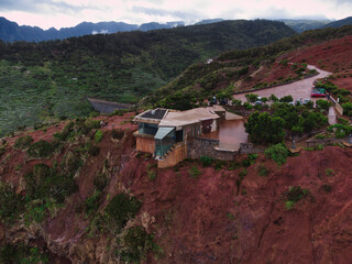 Abrante viewpoint in La Gomera as seen from drone