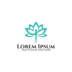 Fototapeta premium Dragonfly Lotus Symbol Logo Design Vector