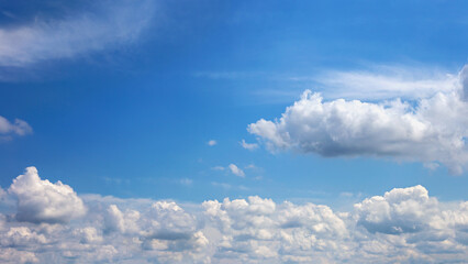 Beautiful blue sky with white clouds as a natural background.