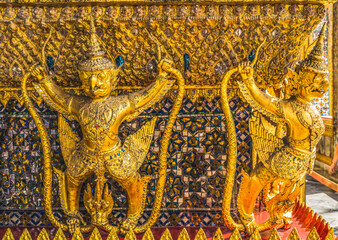 Guardians Entrance Emerald Buddha Temple Grand Palace Bangkok Thailand