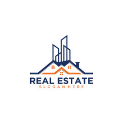 Naklejka premium Real Estate Logo Design Vector