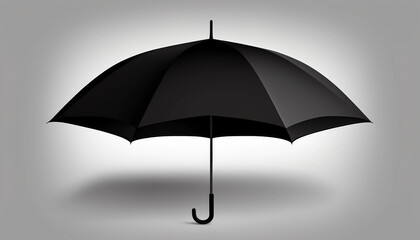 black umbrella isolated on white background, generative ai
