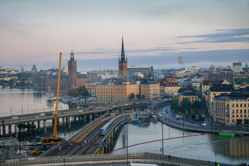 View of the Stockholm city skyline from the viewpoint deck