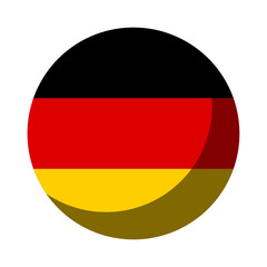 Obraz premium Germany Flag Round Circle Badge Button or Sticker Icon with 3D Shadow Effect. Vector Image.
