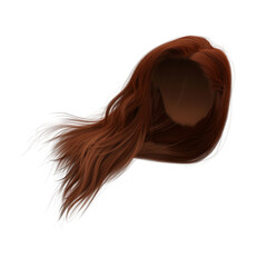 3d rendering straight hair isolated ginger copper