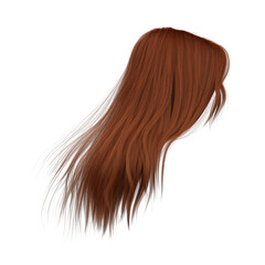 3d rendering straight hair isolated ginger copper