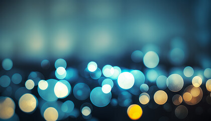 Fototapeta premium backdrop background texture of blurred and out of focus lights, glowing round shaped bokeh lights, cold colors, generative AI