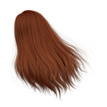 recommend clip art: 3d rendering straight hair isolated ginger copper