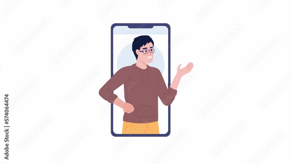 Poster animated virtual personal assistant. remote customer support specialist 2d cartoon flat character 4k