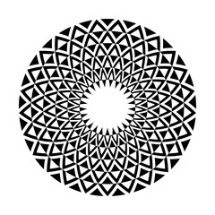 Abstract Decorative Radial Circle Pattern. Round Design Element.