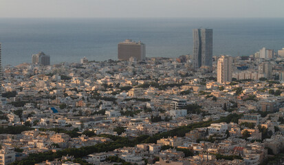 Tel Aviv architecture evening panorama
