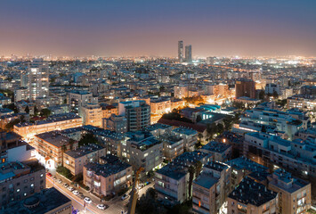 Fototapeta na wymiar Bat Yam, Israel, top night view of the city
