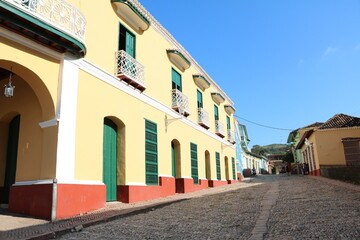 Fototapeta na wymiar Colorful old street in Trinidad Cuba, Caribbean