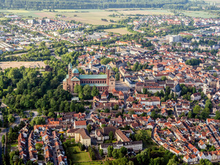 Speyer Cathedral,.Aerial View Baden Wuerttemberg Germany