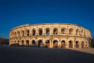 Fototapeta na wymiar Architecture of the Arena of Nîmes, France
