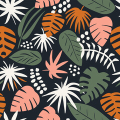 Dark Seamless Color Spring Lines Art. Yellow Endless Elegant Bloom Illustration, Seamless Background. Vibrant
