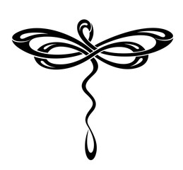 Dragonfly symbol.Silhouette dragonfly. Dragonfly icon vector illustration