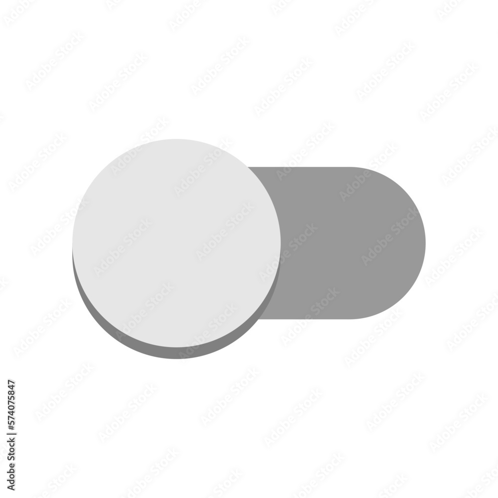 Poster on off gray switch button toggle slider icon set. vector image.