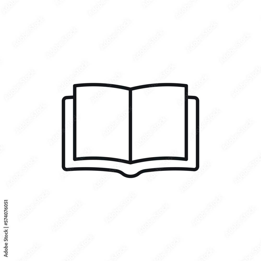 Poster open book linear icon. thin line customizable illustration. contour symbol. vector isolated outline 