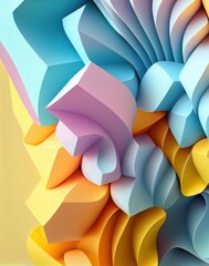 Abstract 3D Pastel Colors Background. Generative AI
