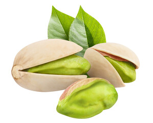 Delicious pistachios cut out