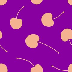 Cartoon fruit berries seamless cherry pattern for wrapping paper and fabrics and linens and kids clothes print 