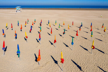 Aerial View Beach, .DEAUVILLE,.Cote Fleurie,Calvados.Normany,France