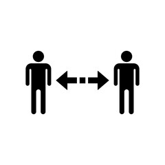 Social Distancing Keep Your Distance Warning Icon. Vector Image.