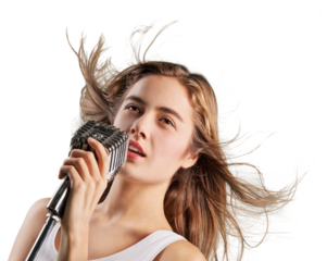 Young Female Singer Isolated