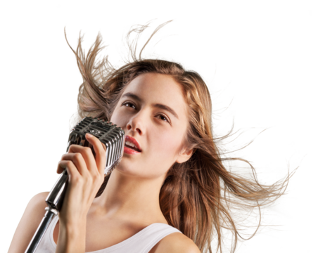 Young Female Singer Isolated