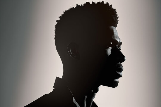 Silhouette of a black man. AI generated image